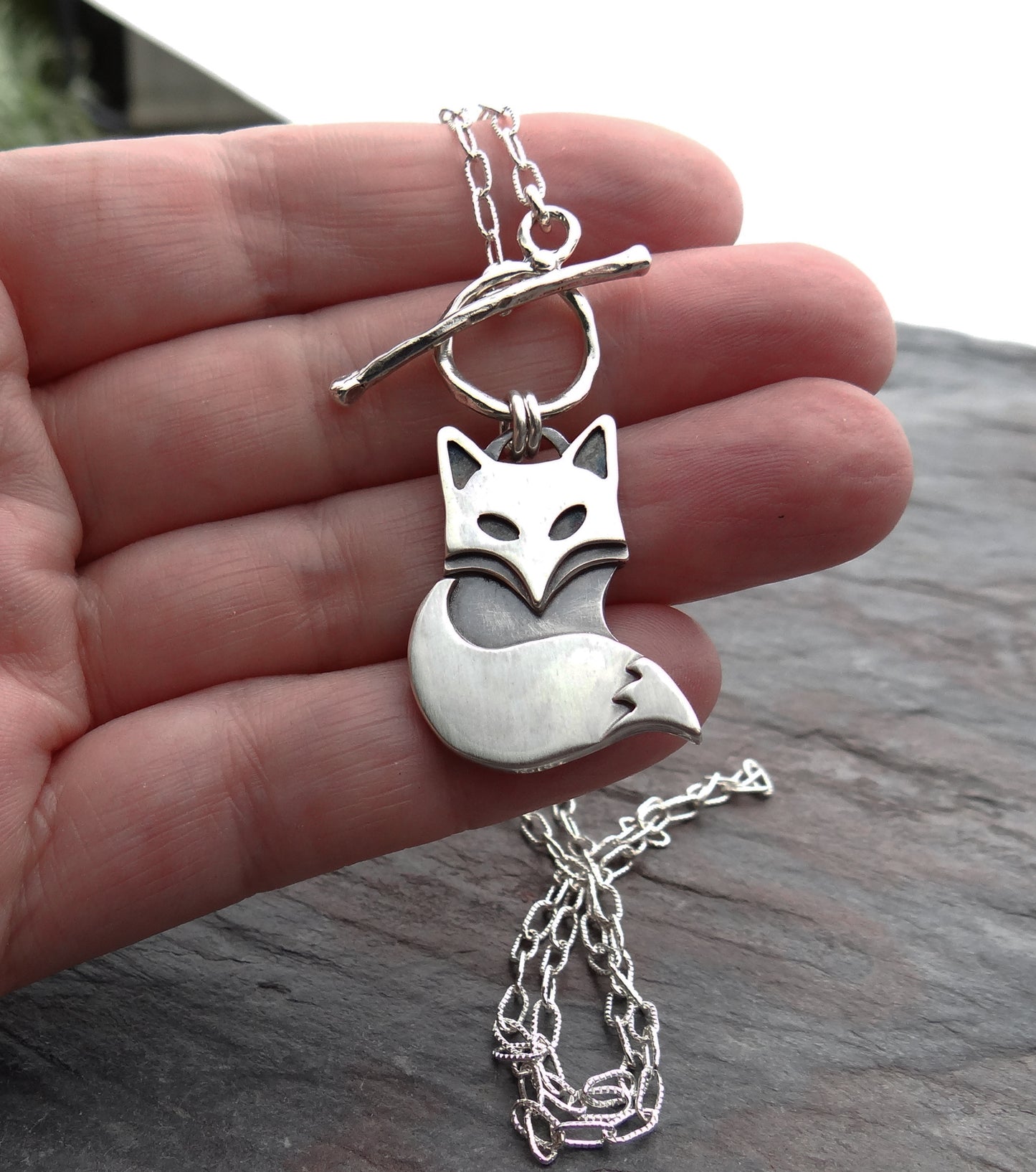 Arctic Fox Pendant || hand fabricated sterling silver pendant || nature inspired metalsmith jewelry (4558)