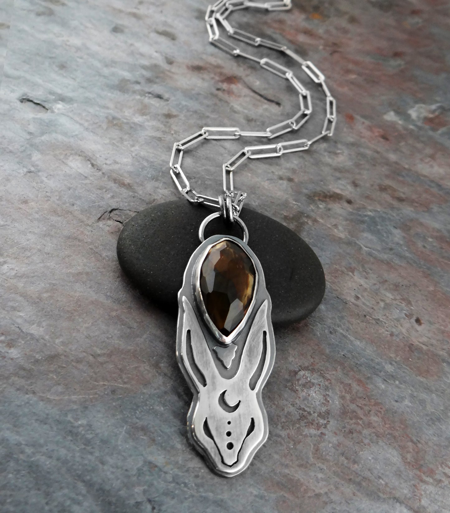 Not the Easter Bunny || sterling silver rabbit pendant (7019)