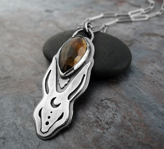 Not the Easter Bunny || sterling silver rabbit pendant (7019)