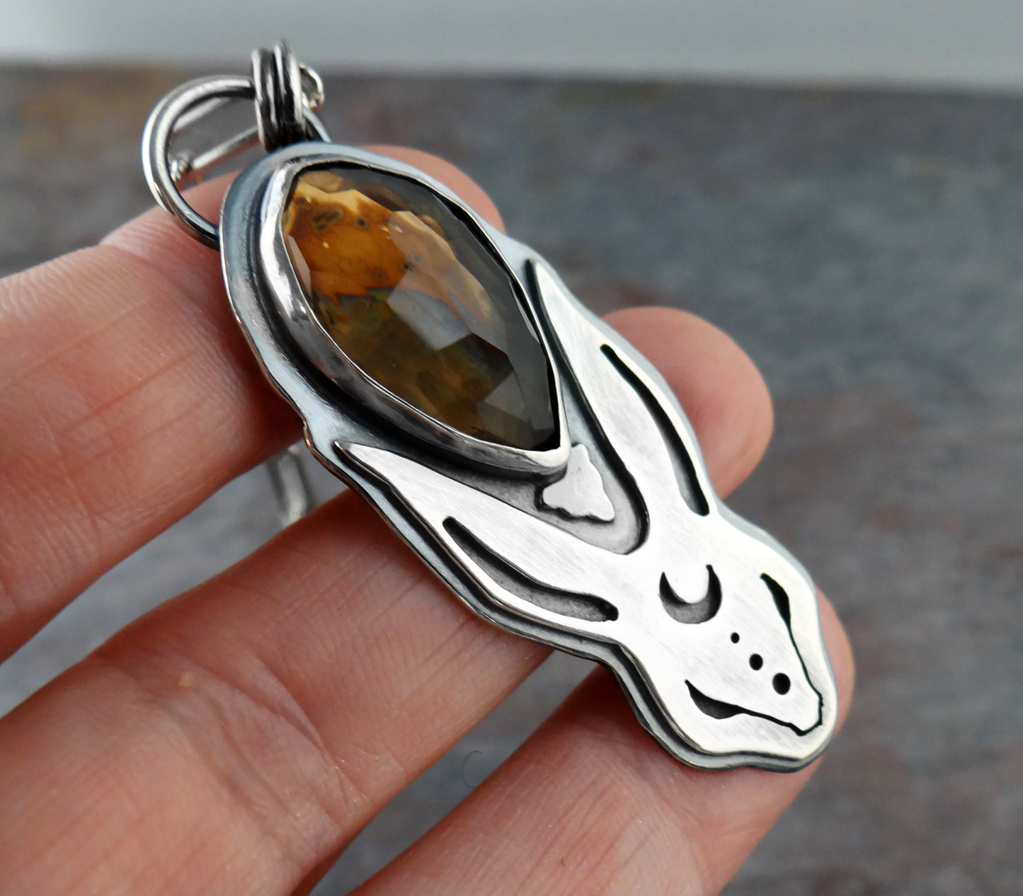 Not the Easter Bunny || sterling silver rabbit pendant (7019)