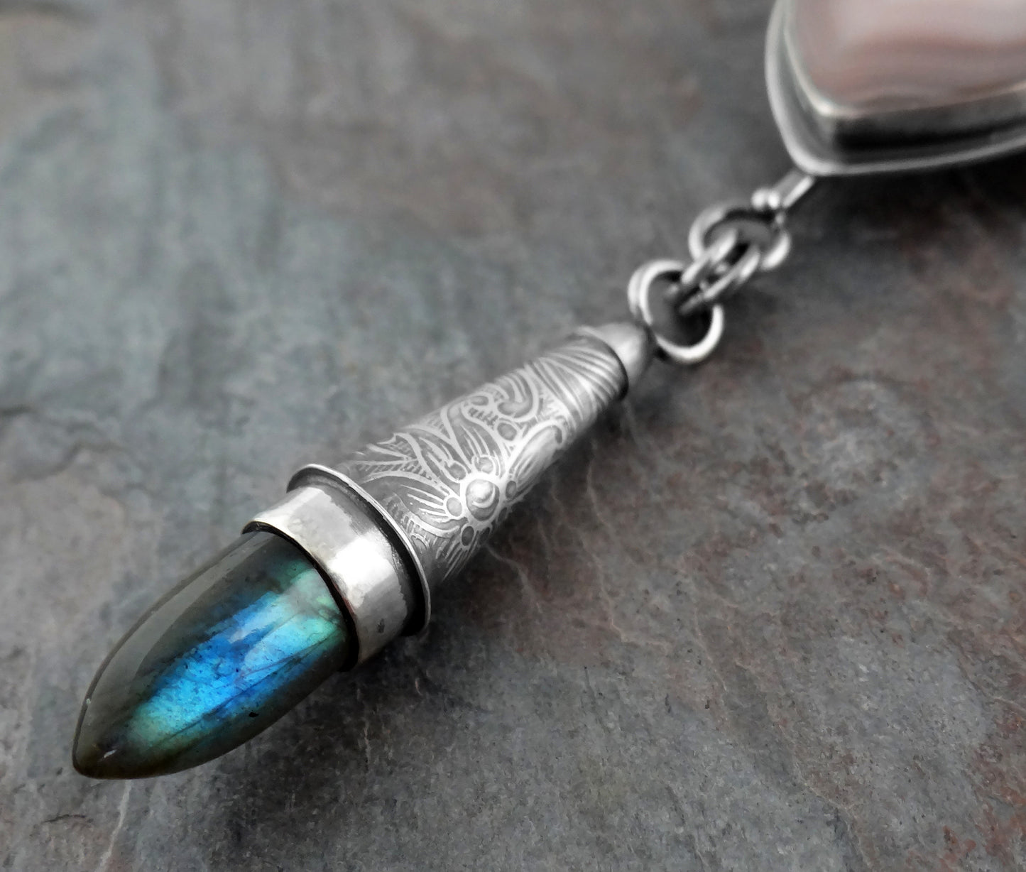 Triple Stone Lunar Pendant (7055)