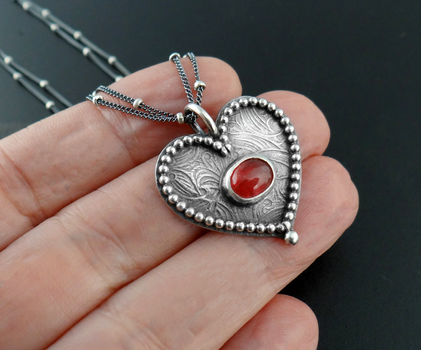 My Southwestern Heart || pink gemstone || heart necklace (7062)