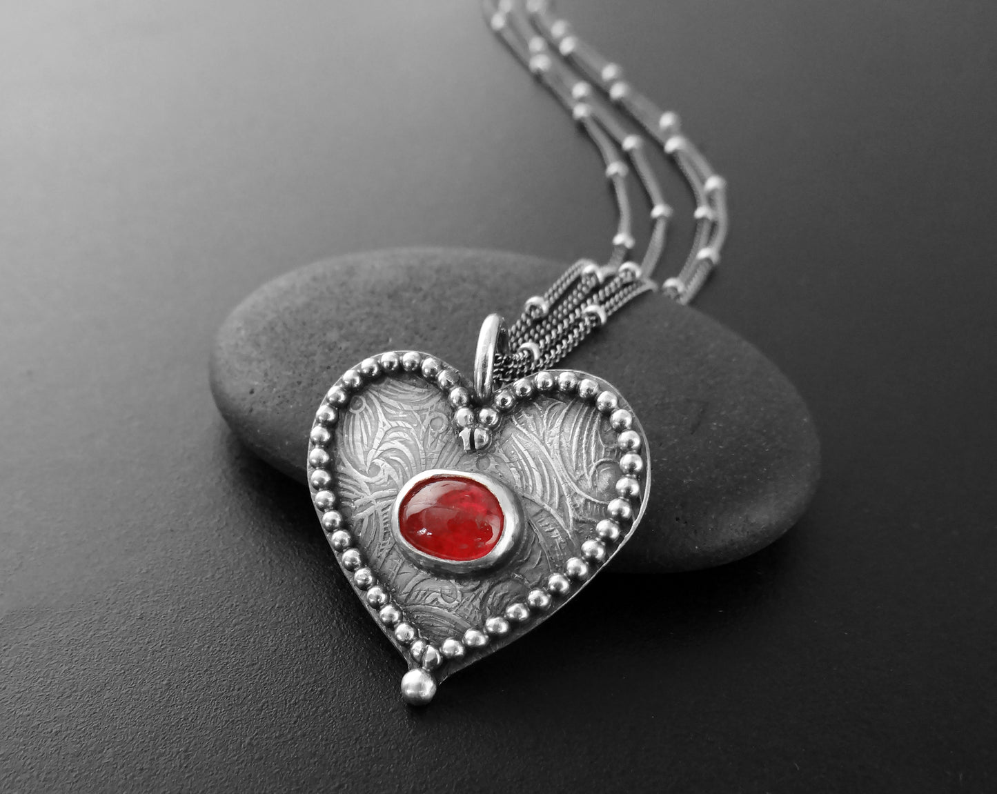 My Southwestern Heart || pink gemstone || heart necklace (7062)