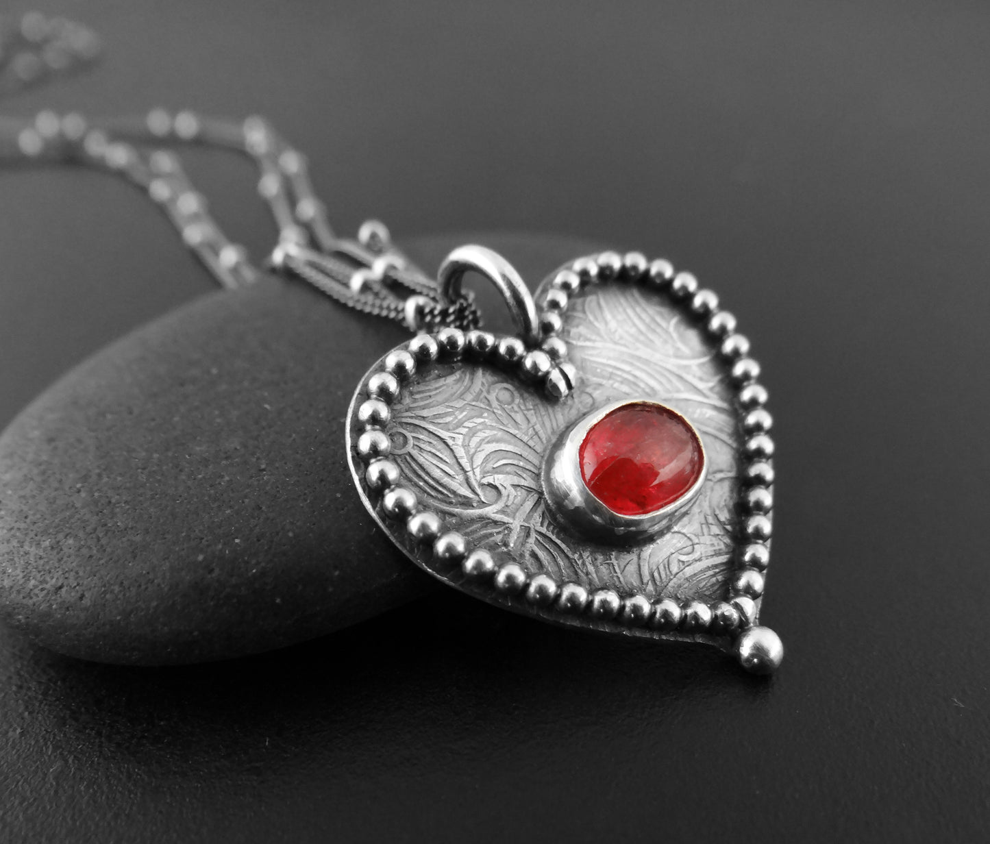 My Southwestern Heart || pink gemstone || heart necklace (7062)