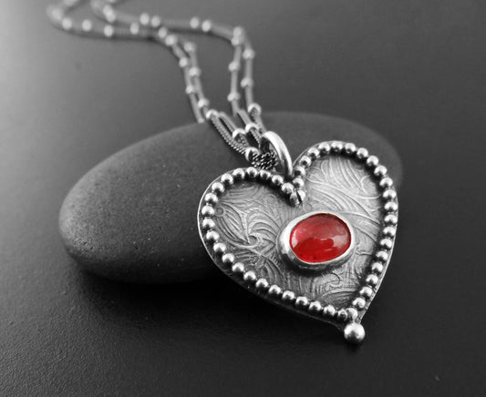 My Southwestern Heart || pink gemstone || heart necklace (7062)