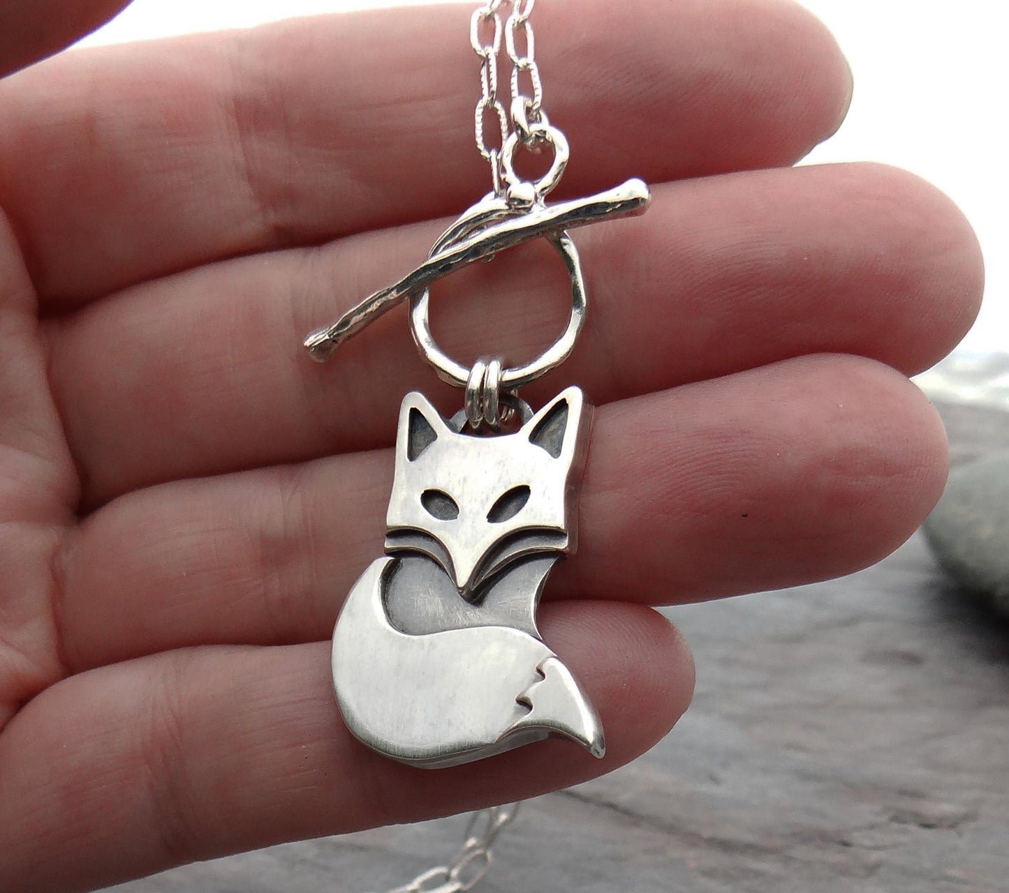 Arctic Fox Pendant || hand fabricated sterling silver pendant || nature inspired metalsmith jewelry (4558)