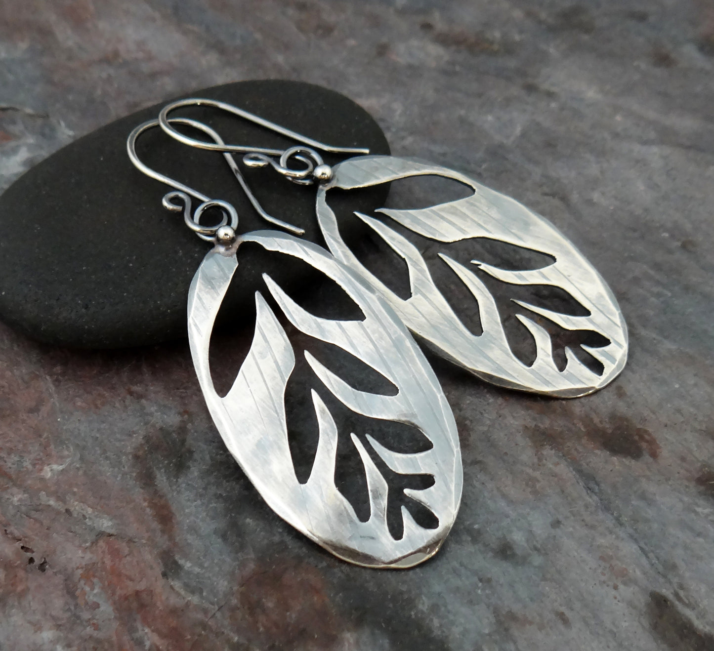 Lonely Branch Earrings || nature-inspired silver jewelry (6376)