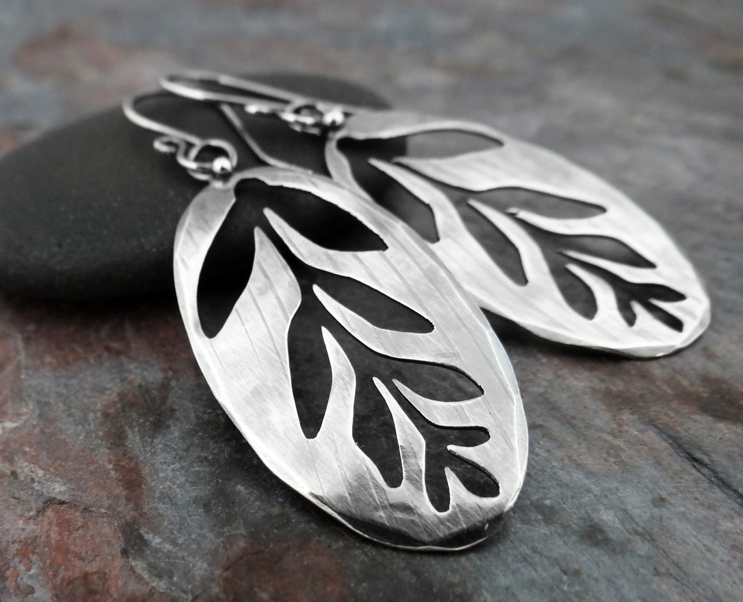 Lonely Branch Earrings || nature-inspired silver jewelry (6376)