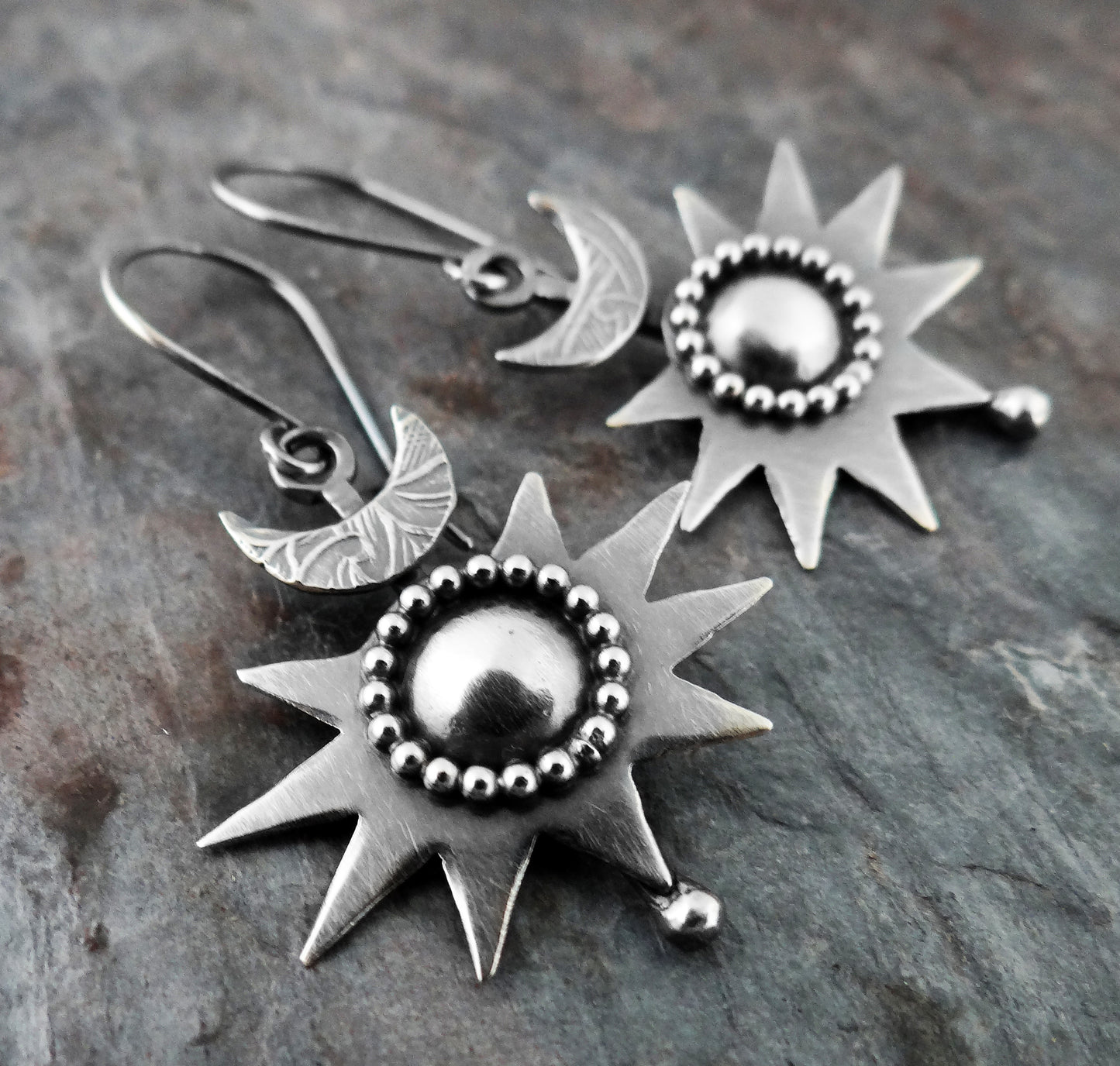 Dark Star Earrings II || bold metalsmith earrings (6952)