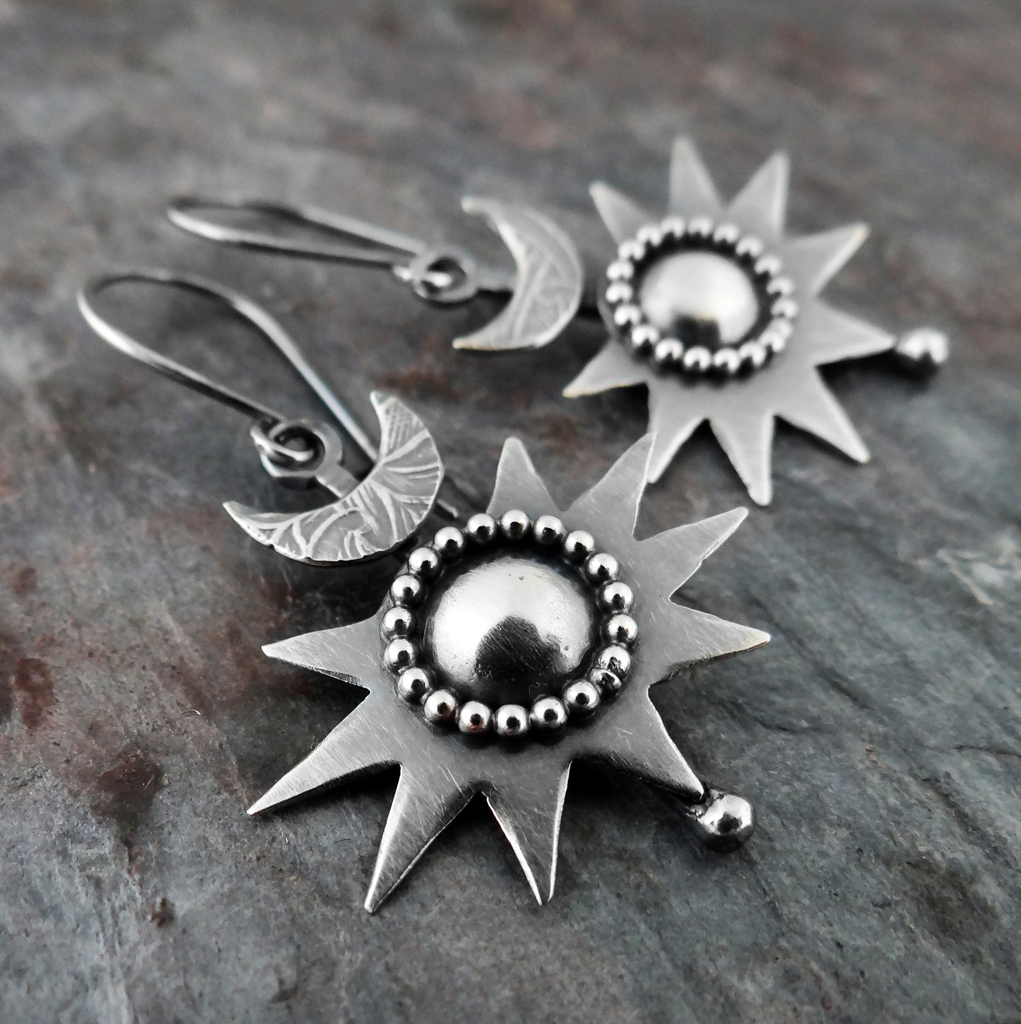 Dark Star Earrings II || bold metalsmith earrings (6952)