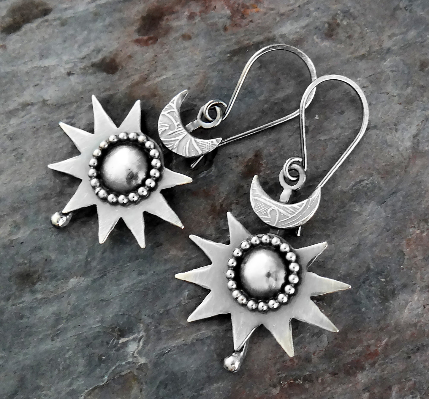 Dark Star Earrings II || bold metalsmith earrings (6952)