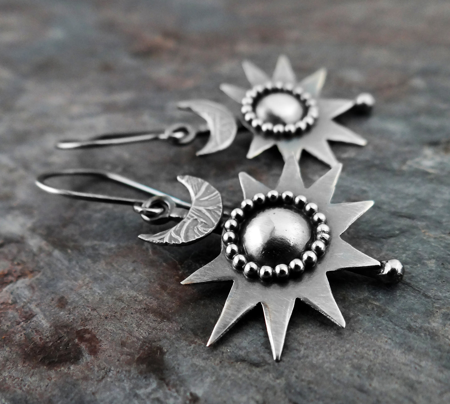 Dark Star Earrings II || bold metalsmith earrings (6952)