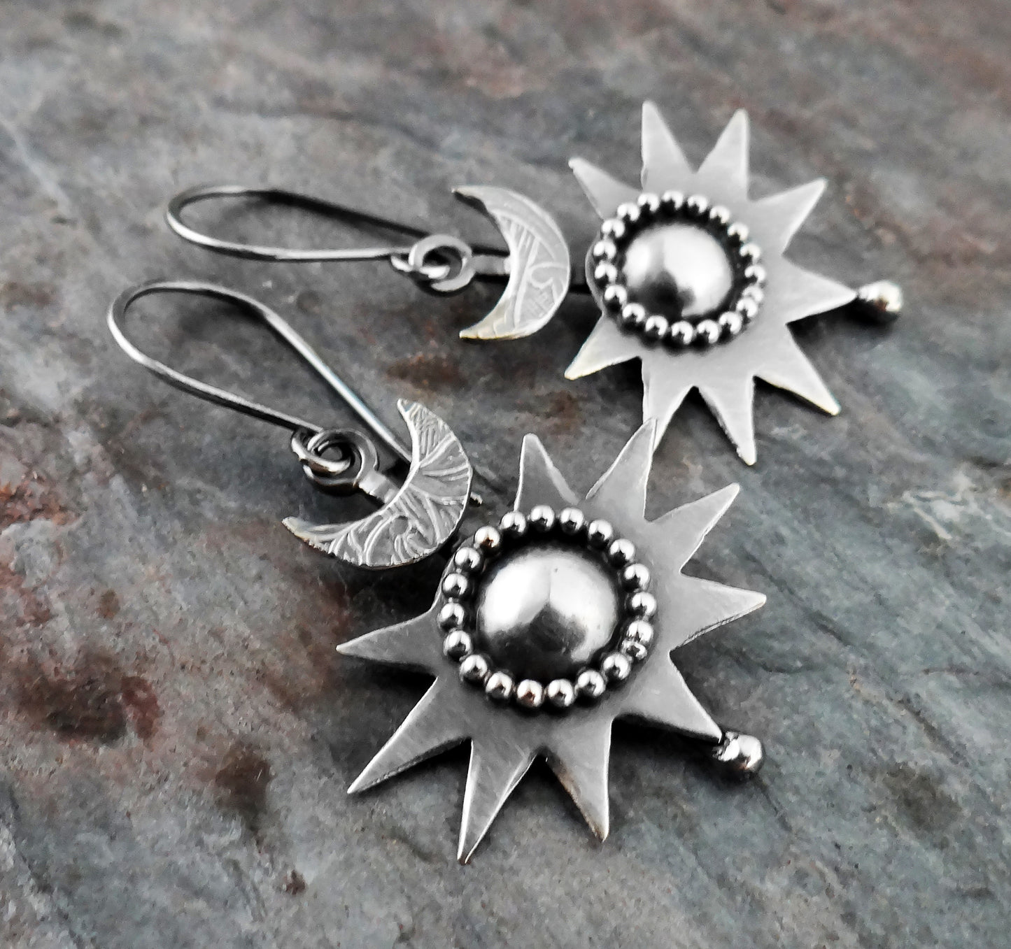 Dark Star Earrings II || bold metalsmith earrings (6952)