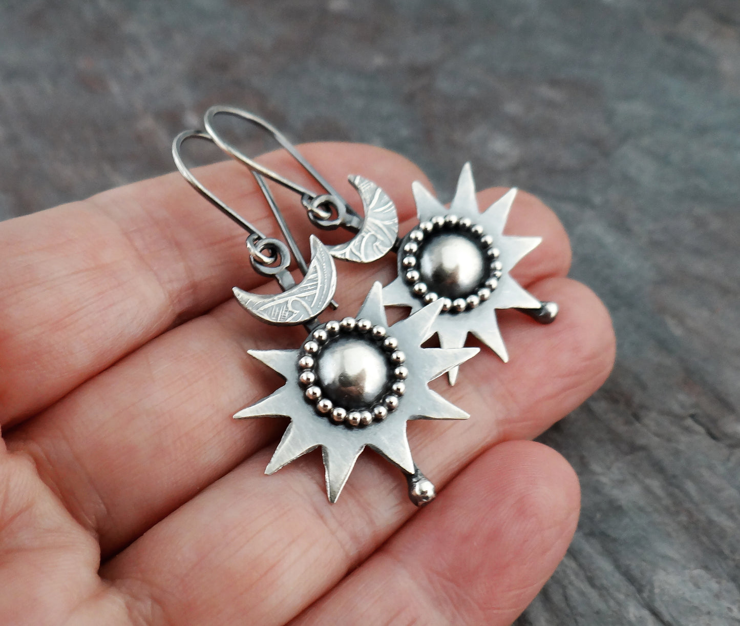 Dark Star Earrings II || bold metalsmith earrings (6952)