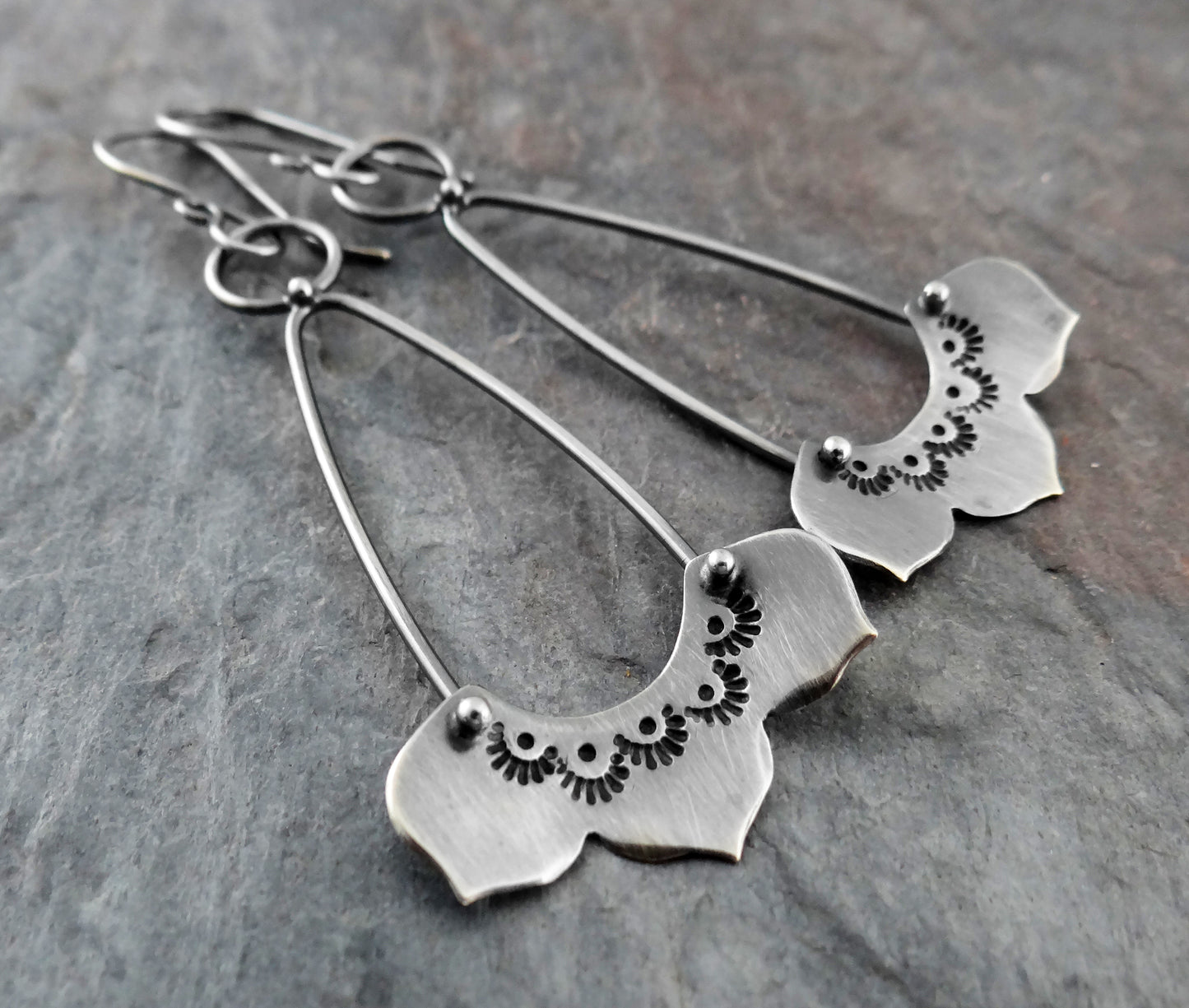 Lotus Flower Dangle Earrings (7007)