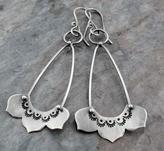 Lotus Flower Dangle Earrings (7007)