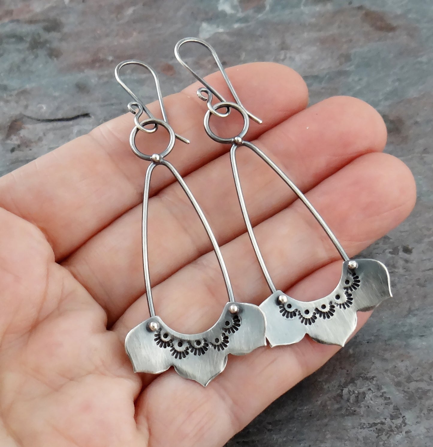 Lotus Flower Dangle Earrings (7007)