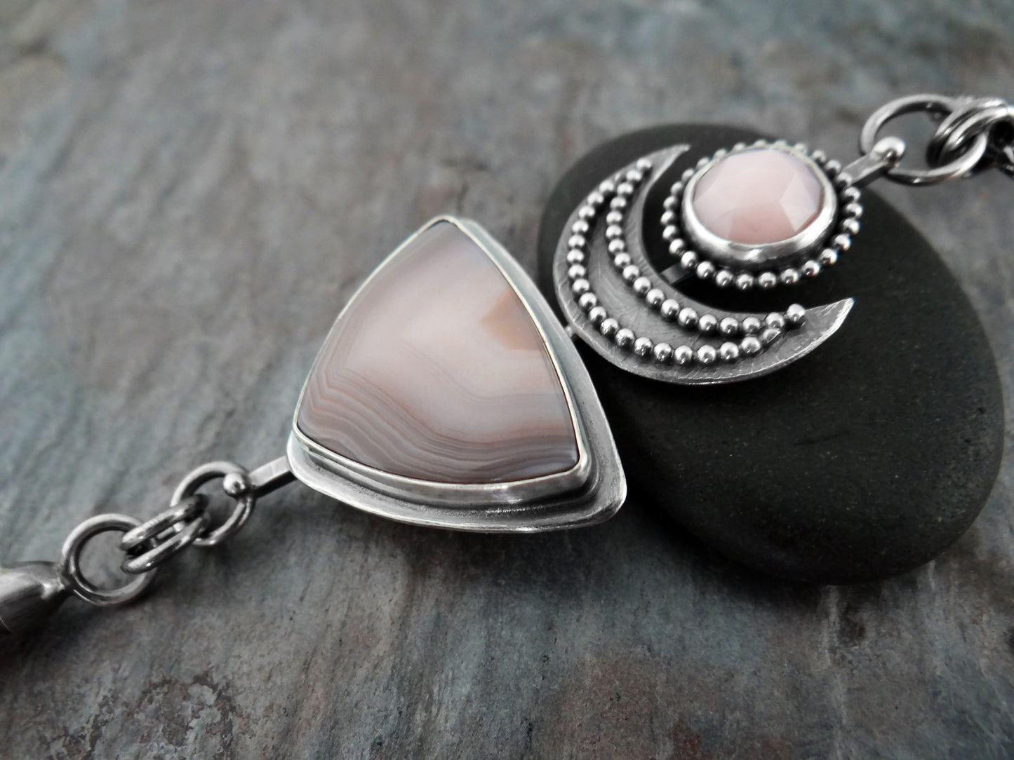 Triple Stone Lunar Pendant (7055)